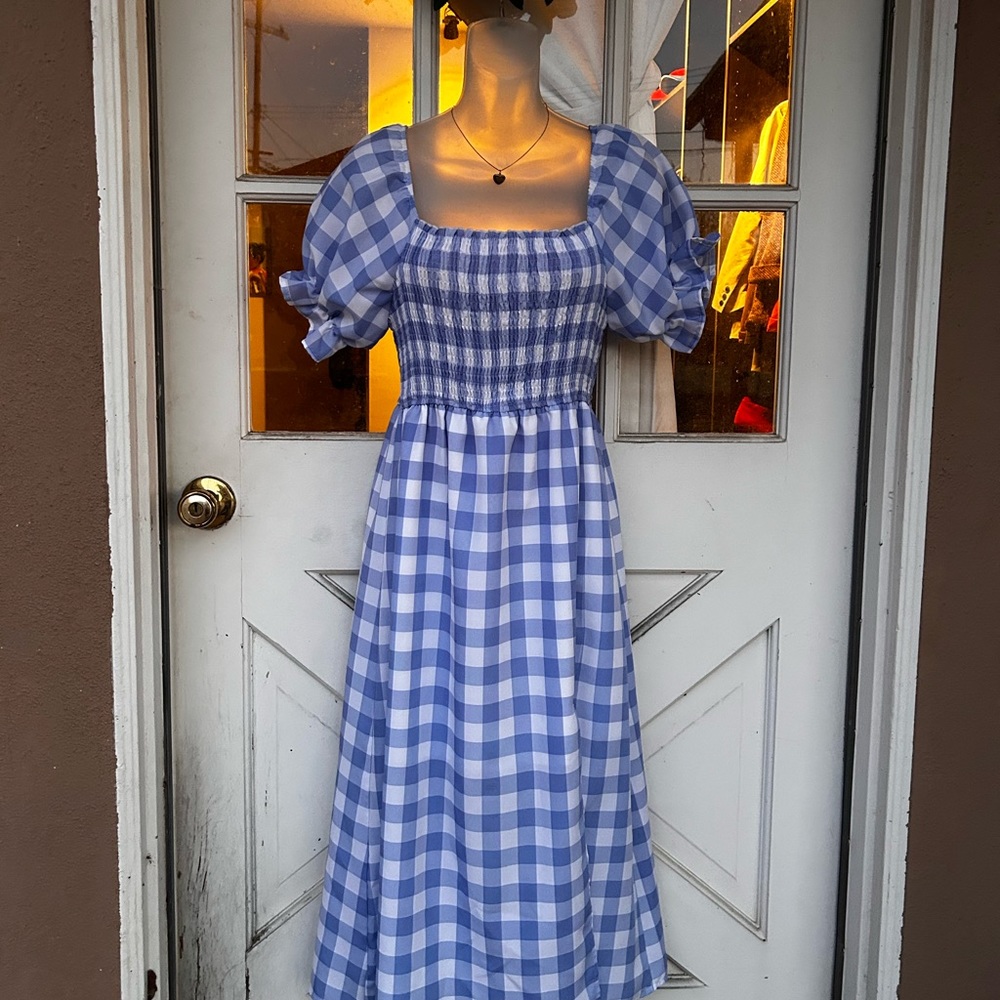 Blue Plaid Summer Dress